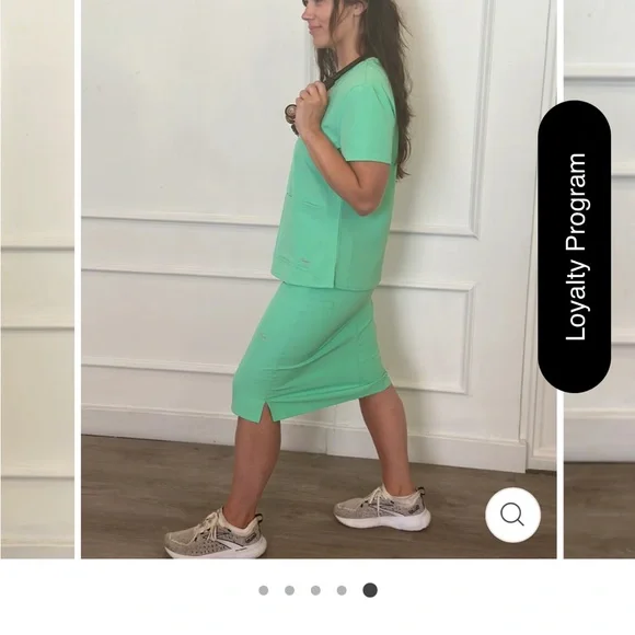 C. Saucy, 2XL long, Surgical Green, Scrub skirt - Picture 5 of 6